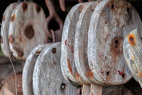 Antique block and tackle-Wrangell-Alaska-USA Photography Print